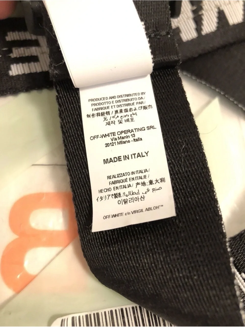 Off-White Black and White Industrial Phone Strap - Logo Webbing